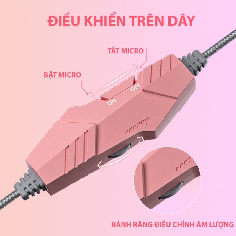 Tai Nghe Mèo có dây, Headphone Chụp Tai SY-G25 Có Mic Chơi Game, Học Online, Nghe Nhạc HIFI, tai nghe gaming