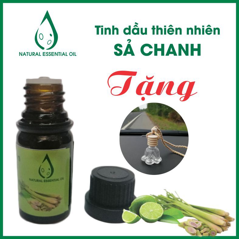 Tinh dầu sả chanh 10 ml + tặng kèm 1 lọ treo khuyết tán tinh dầu