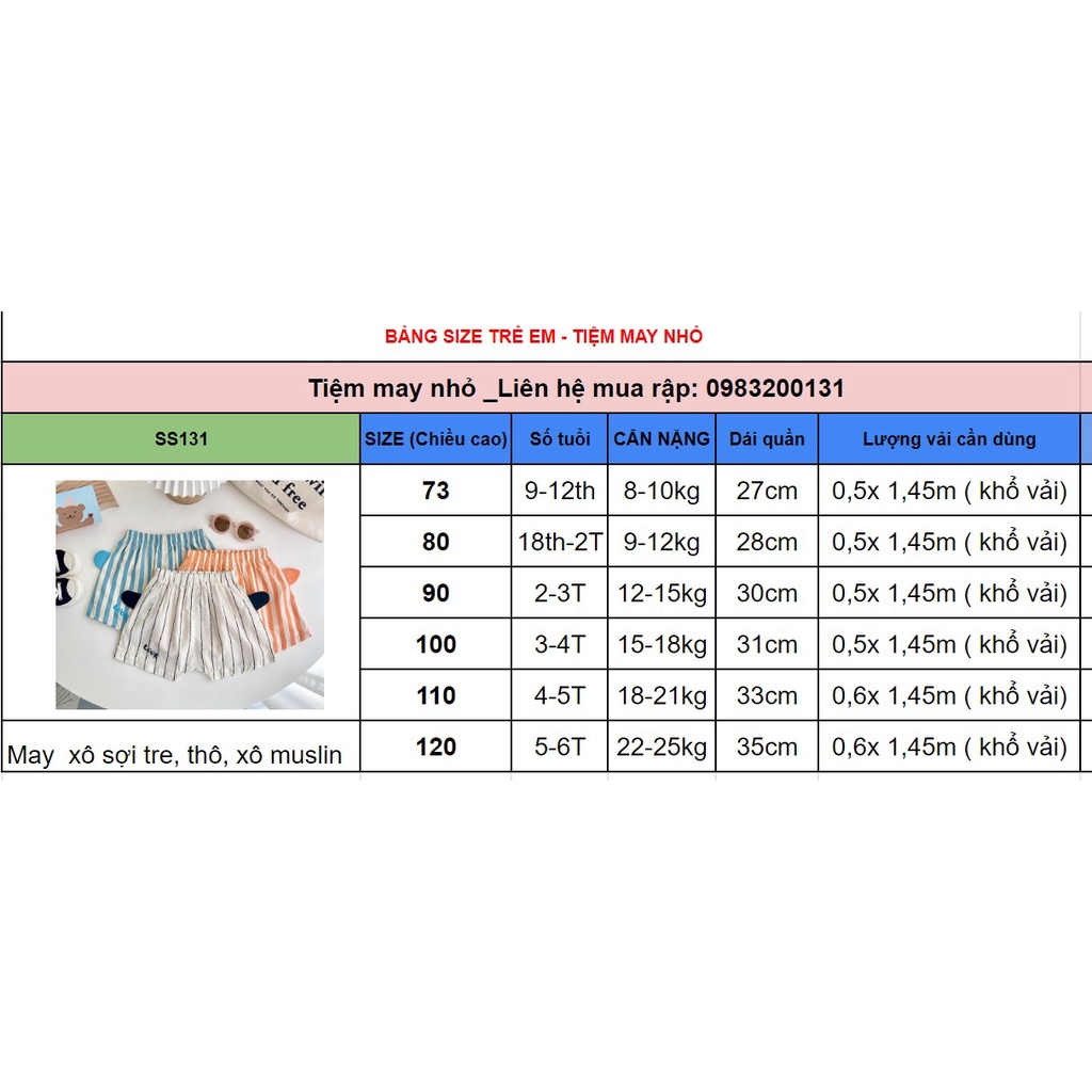 SS131_Rập giấy may quần cho bé