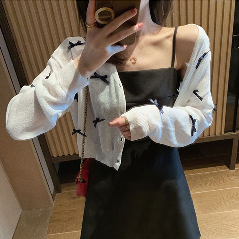 Áo Khoác cardigan Dệt Kim Tay Dài Chống Nắng Thời Trang Hàn Quốc Cho Nữ