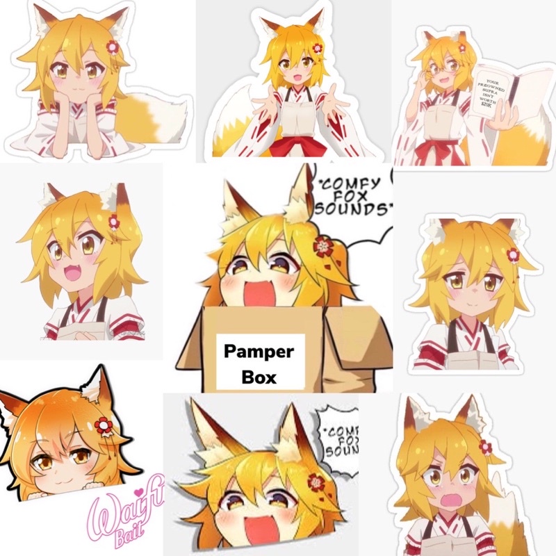 Sticker dán senko -san 30-60 cái ép lụa khac nhau/ Hình dán senko-san