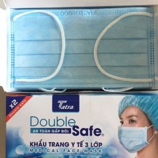 2 hộp khẩu trang y tế 3 lớp DOUBLE SAFE