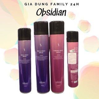 Gôm xịt tóc giữ nếp cứng,mềm obsidian mega hold spray hàn quốc 300ml