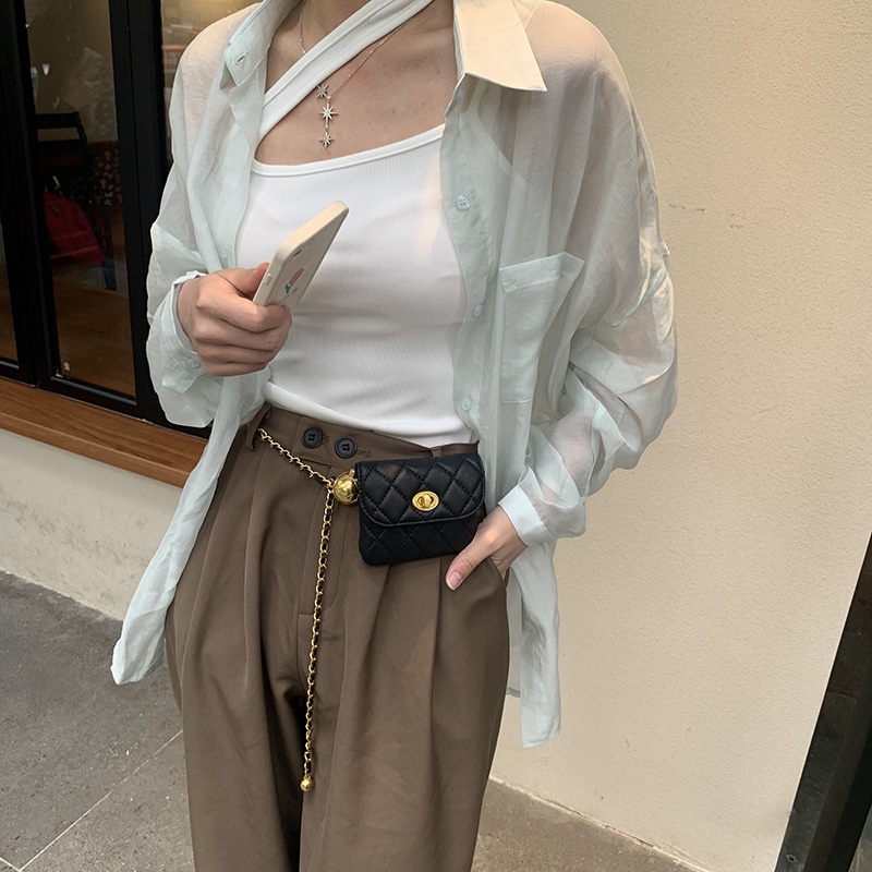 Túi đeo chéo phối dây xích kiểu dáng thời trang