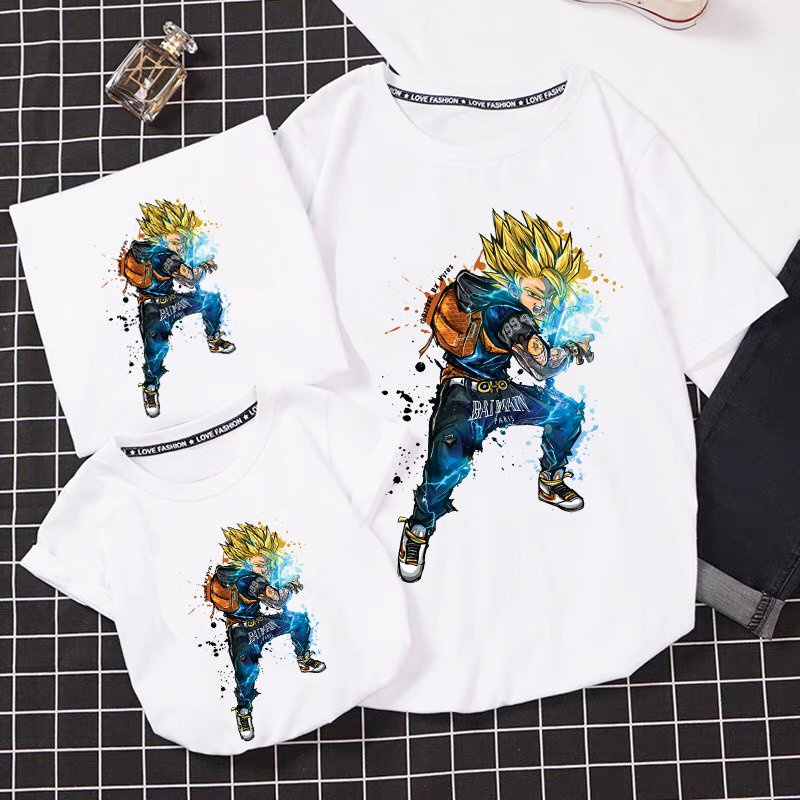 Áo thun gia đình songoku dragonball bé trai nhân vật anime dễ thương cotton co giãn dễ chịu mát mẻ