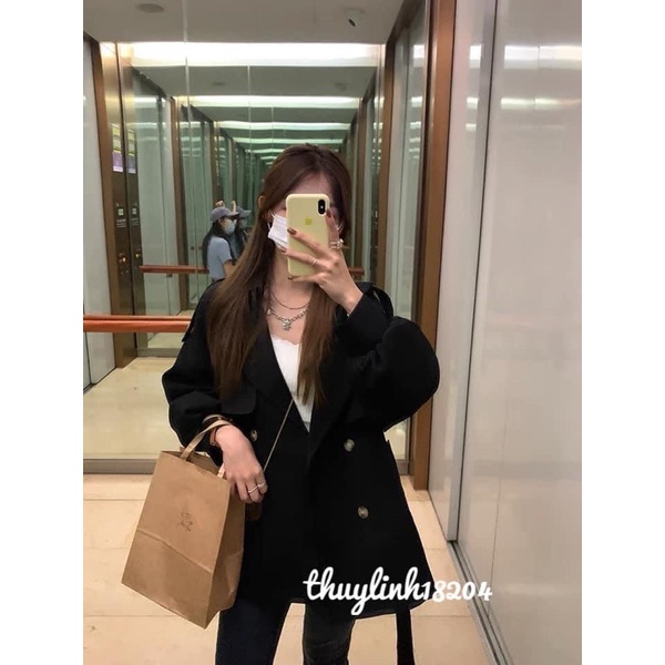 Áo khoác măng tô 2 lớp dáng ngắn phong cách Hàn Quốc cho nữ | BigBuy360 - bigbuy360.vn