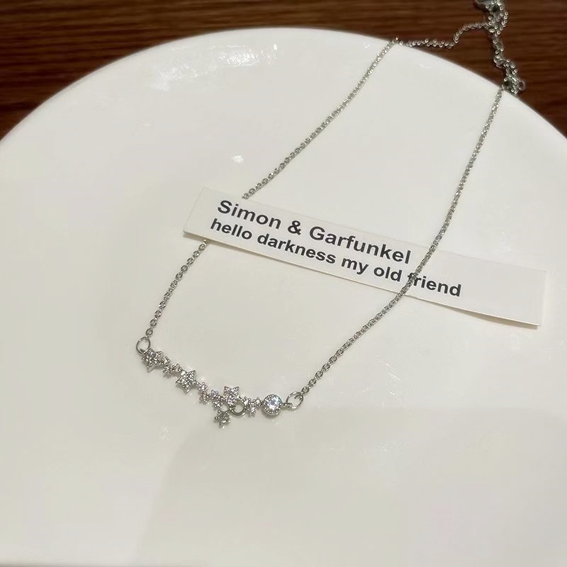 Vòng cổ Đính Đá Zircon Hình Ngôi Sao Lấp Lánh Phong Cách Hàn Quốc Cho Nữ