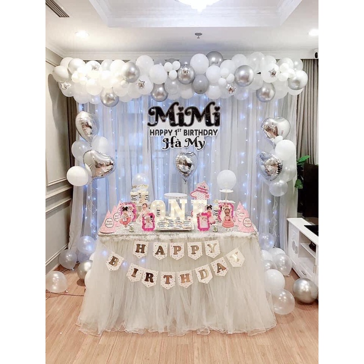 Rèm vải voan trang trí sinh nhật may sẵn mép làm phông nền background nhiều màu sắc HAPPYKID RVV