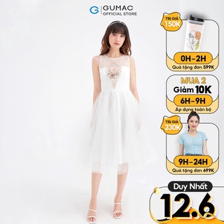 [Mã WABRGUM giảm 10% tối đa 30K đơn 99K] Đầm lưới xòe sát nách GUMAC DB644