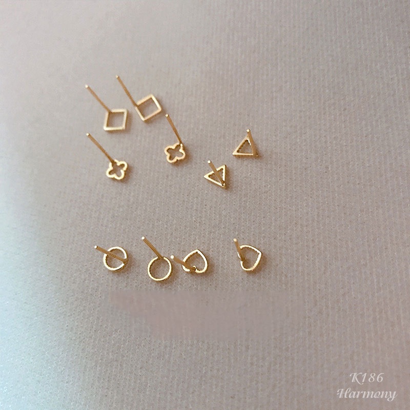 Bông tai nữ khuyên bạc mạ nhỏ basic set nhiều mẫu K186| HARMONY ACCESSORIES