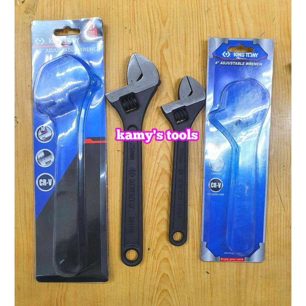 Mỏ Lết 8 Inch 200mm Kingtony 3611-08P và 10 inch 250mm 3611-10P Xi Đen