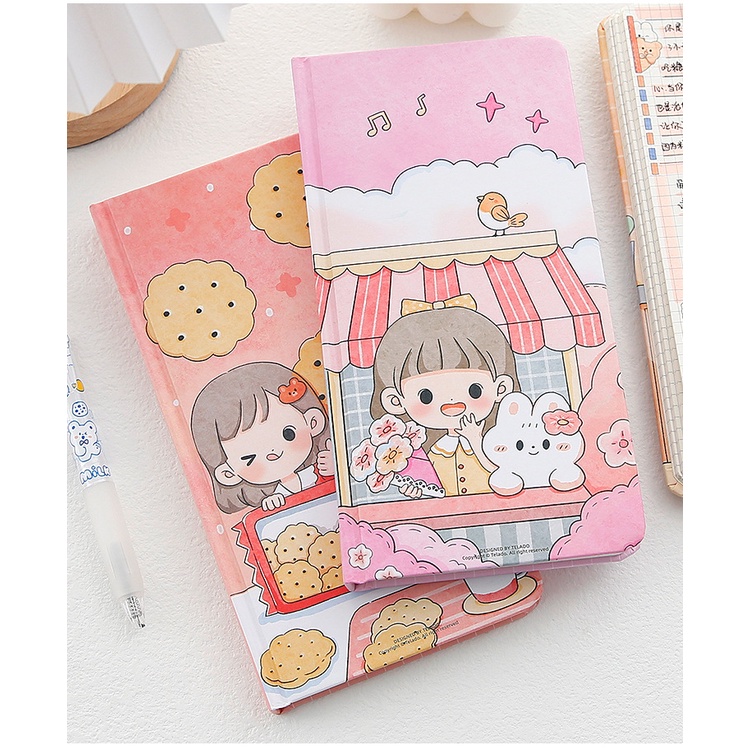 Peach Cute Girl weeks Notebook Memo Pad School Office Stationery Notepad