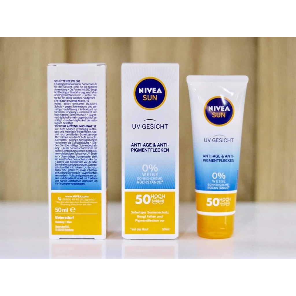 Kem chống nắng mặt Nivea sun SPF 50 HÀNG CHUẨN ĐỨC