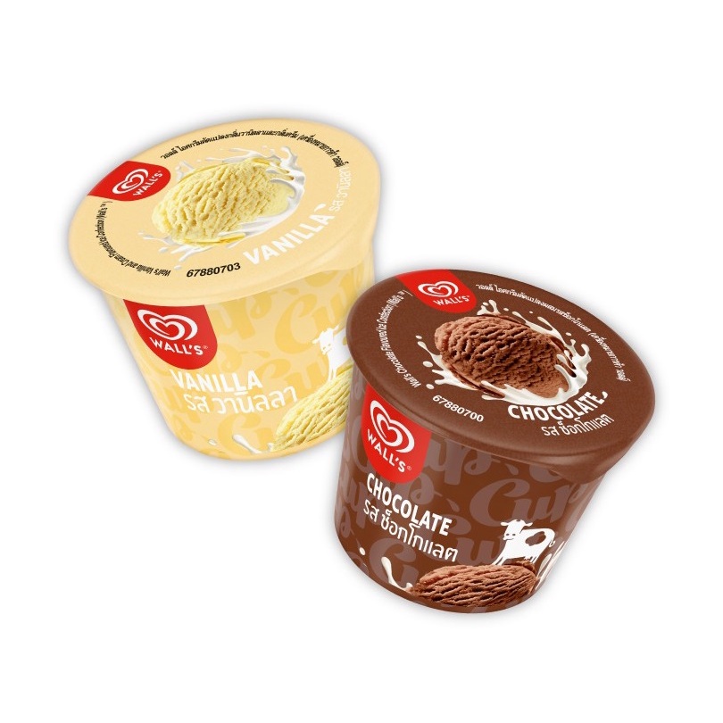 Kem ly Wall's cup 90ml vị Socola/Vani/Dâu/Socola chip