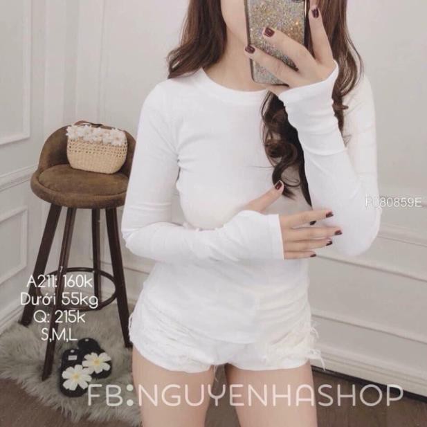 Áo thun body dài tay xỏ ngón hàng bozip siêu co dãn ་