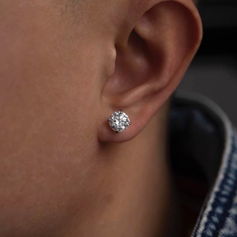 KHUYÊN NỤ CHUẨN BẠC S950 ĐÁ CZ 6A