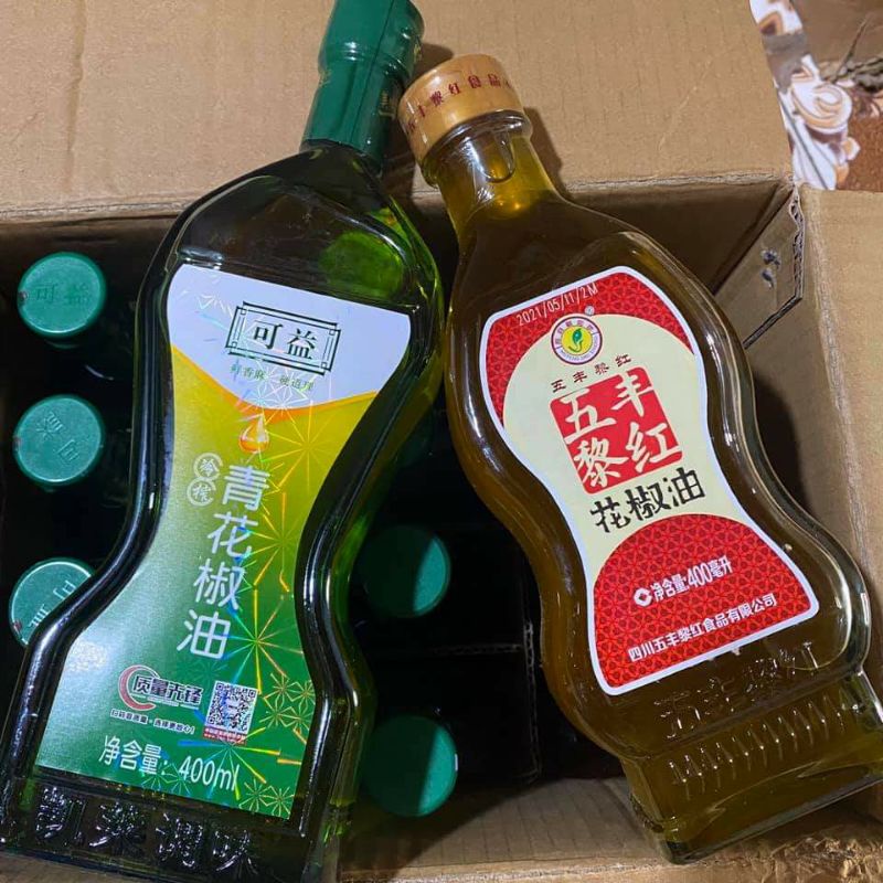 DẦU TÊ/DẦU HOA TIÊU XANH ĐỎ TỰ CHỌN VỊ 400ml_gia vị nấu món ăn trung quốc