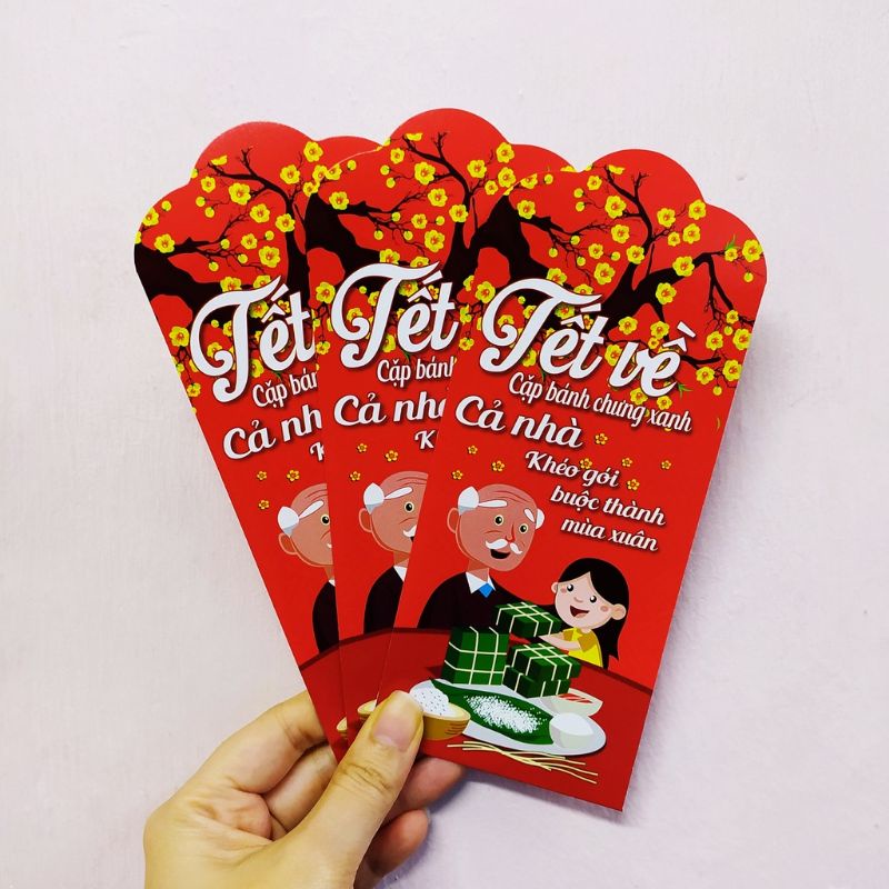 COMBO 10 Bao Lì Xì 2023 Giá Sỉ Rẻ Tết Độc Lạ Màu Đỏ Đẹp Hoạt Hình Nhâm Dần Cute Dễ Thương Thần Tài Tiền Đô