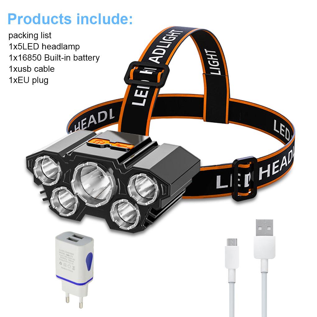 Đèn LED ABS Đeo Đầu Độ Sáng Mạnh Có Thể Điều Chỉnh Và Sạc Lại Dùng Khi Đi Cắm Trại / Leo Núi