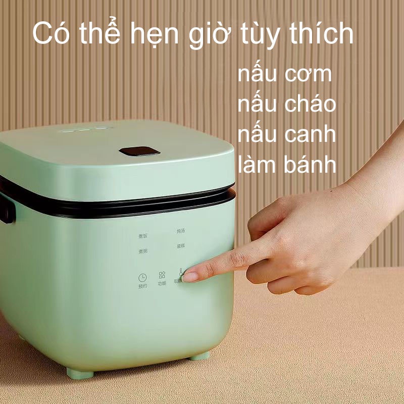 Nồi Cơm Điện Mini Đa Năng JIASHI Dùng Cho 1-2 Người Hàng Nội Địa Cao Cấp Nấu Cháo, Hầm, Hấp-Kèm đĩa+vá cơm+cốc đong