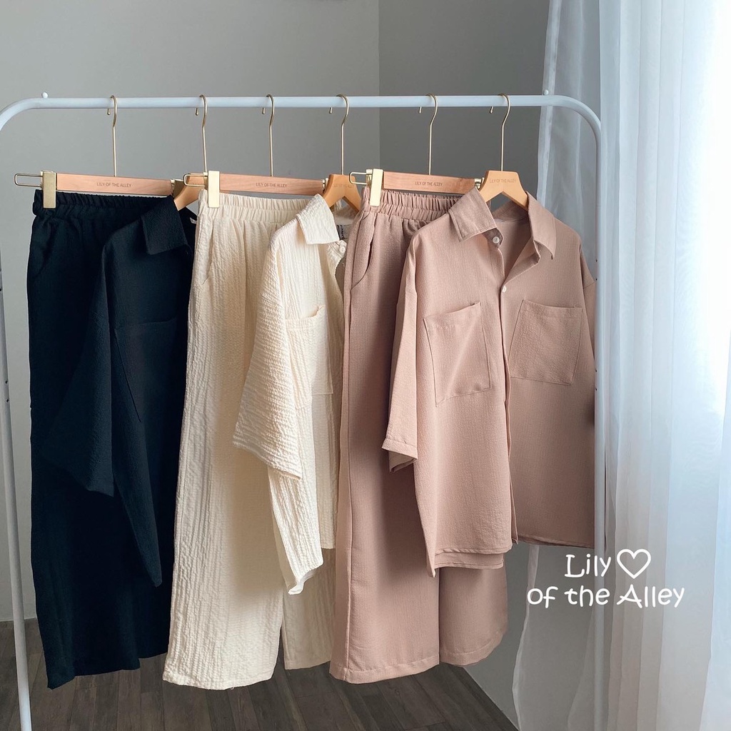 Set áo sơ mi quần culottes freestyle