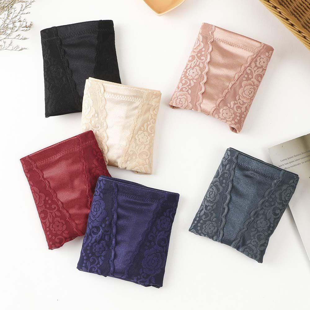 OCEANMAP Quần Lót Lưng Cao Mềm Mại Thoáng Khí Thêu Hoa Xinh Xắn Cho Nữ