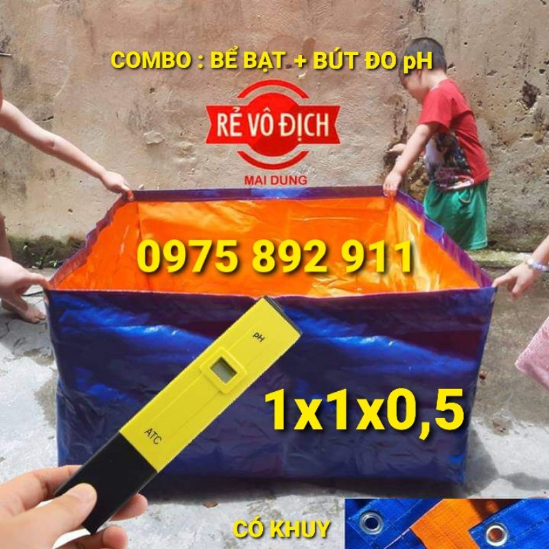 bể bạt nuôi ốc ếch 1x1x0,5 + bút đo pH