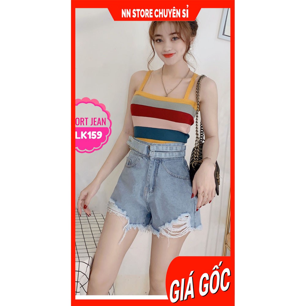 Quần short jean nữ  Quần đùi nữ chất jean cao cấp lưng phối kiểu dễ thương SLK159