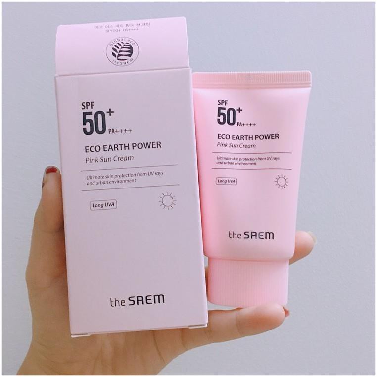 Kem Chống Nắng The seam Eco Earth Power Pink (SPF 50+/PA)++++