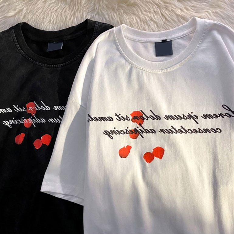 SUXI Áo Thun Tay Ngắn Cổ Tròn In Chữ Thời Trang Mùa Hè Cho Nữ