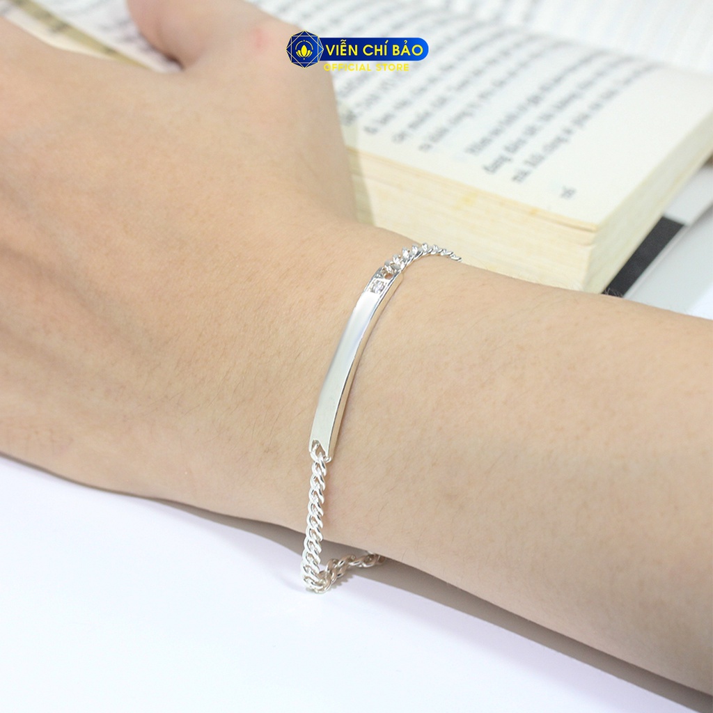 Lắc tay bạc trơn đôi  nam nữ chất liệu bạc 925 - Viễn Chí Bảo L400556
