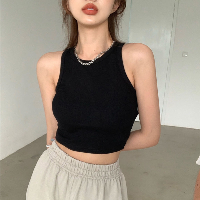 Áo croptop ba lỗ COZOKC vải cotton co giãn thời trang cho nữ