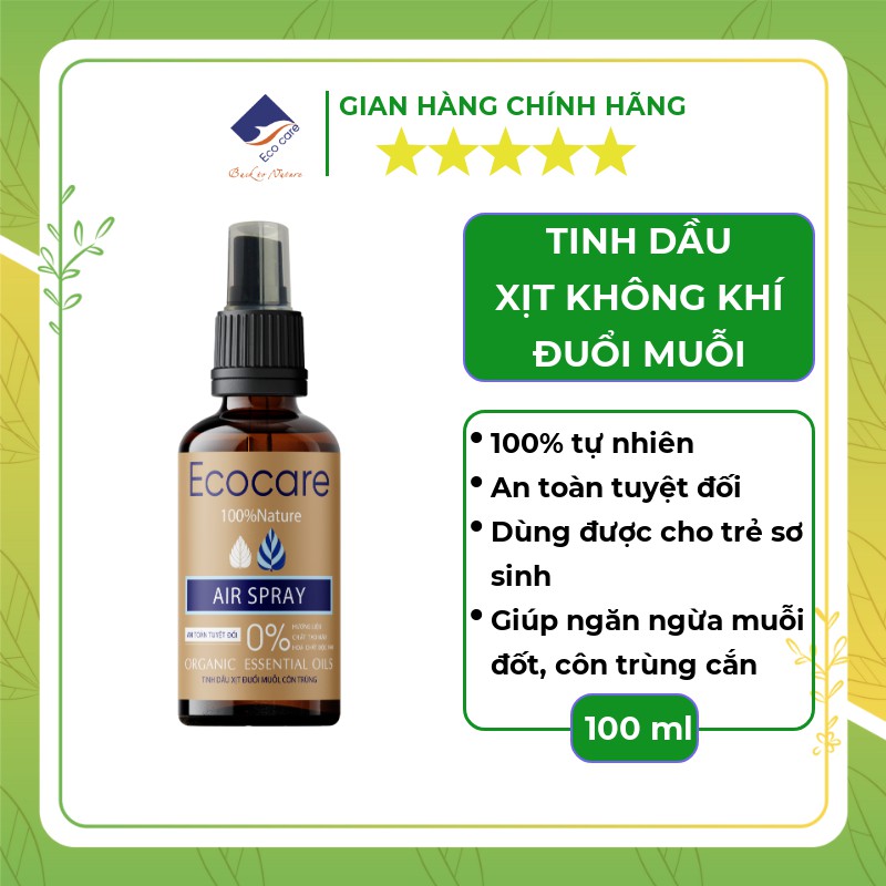 Xịt KHỬ MÙI ĐA NĂNG ECOCARE 50ml với chiết xuất hoàn toàn tự nhiên, an toàn cho sức khỏe