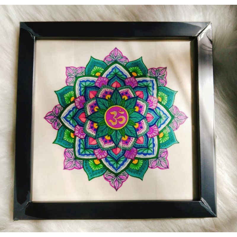 Tranh Mandala Chữ OM - 20x20cm