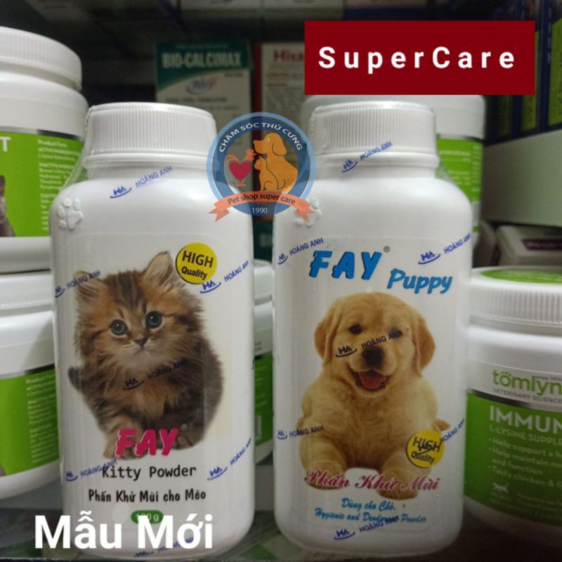 Phấn Thơm Khử Mùi, Tắm Khô Cho Chó Mèo Fay Puppy - 120G