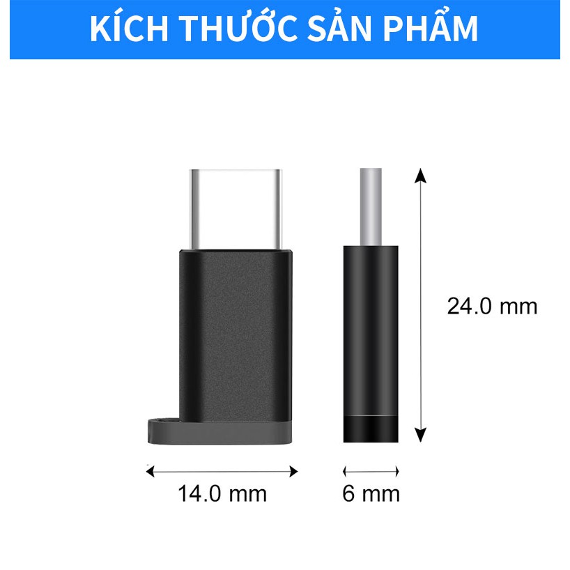 Đầu chuyển đổi OTG Micro Usb/ Type C sang Usb 2.0 cho Realme Samsung Xiaomi Huawei  chất lượng cao