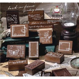 Con Dấu Gỗ MOMO 12 Kiểu Dáng Khác Nhau Lựa Chọn Wooden stamp Scrapbook - trang trí bullet journal- bách hóa na na
