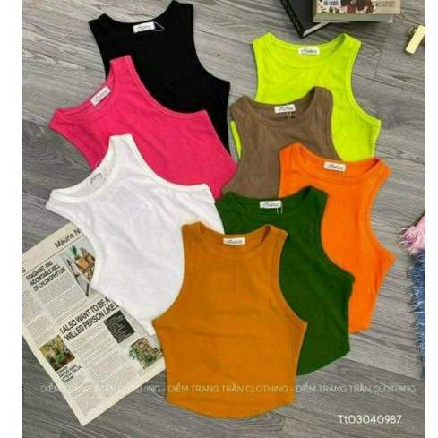 Áo croptop 3 lỗ tà nhọn siêu hot_phong cách (A15