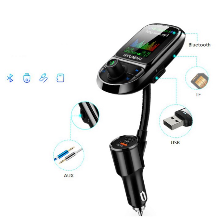 [Mã BMBAU50 giảm 7% đơn 99K] Tẩu nghe nhạc kết nối bluetooth với ô tô Thương hiệu cao cấp Hyundai C85 - HÀNG CHÍNH HÃNG