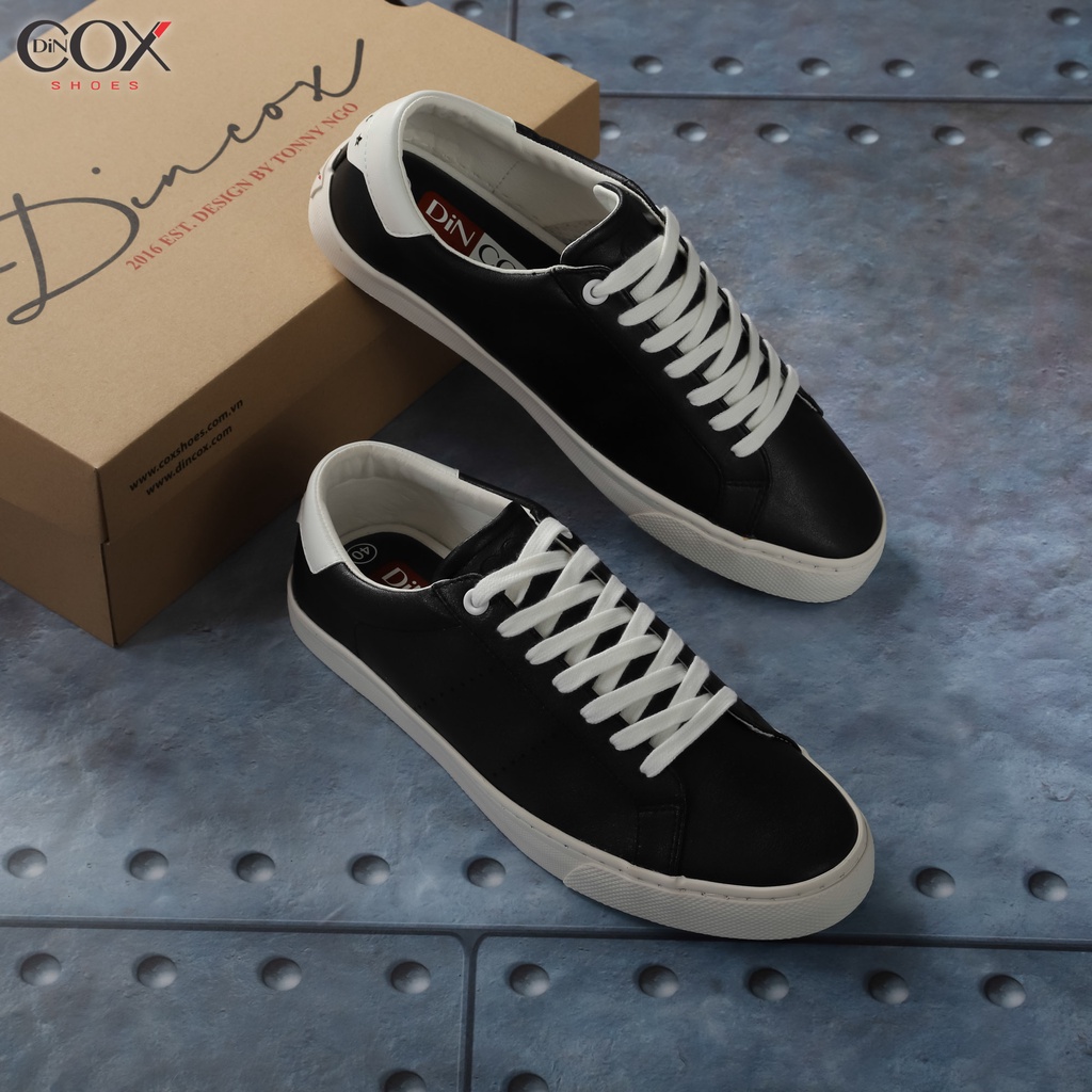 Giày Sneaker Da Nam Dincox C15 Black/White Sang Trọng Tinh Tế