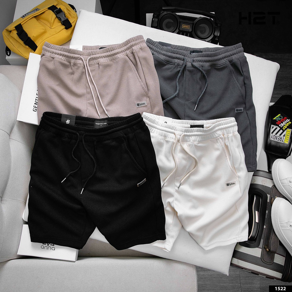 Quần Short Nam H2T Essentials B.T.M Co Giãn Thoái Mái, Thiết Kế Basic Dễ Phối Đồ 1522
