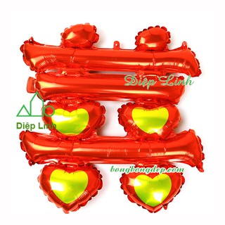 Bong bóng tráng nhôm trang trí đám cưới hình chữ hỉ
