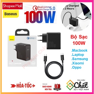 Bộ sạc nhanh 100w cho macbook , samsung , xiami ,baseus gan2 1c bộ cáp cắm