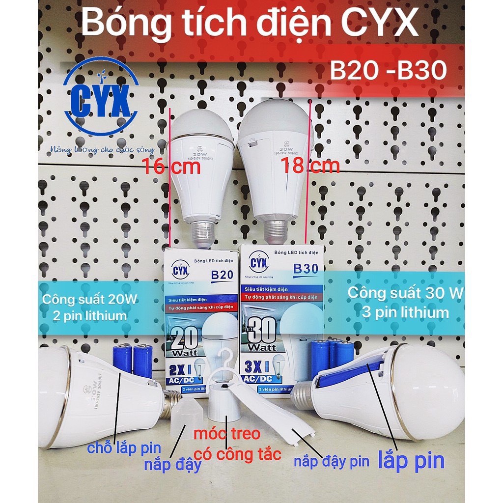 Bóng LED Tích Điện CYX 20W - 30W