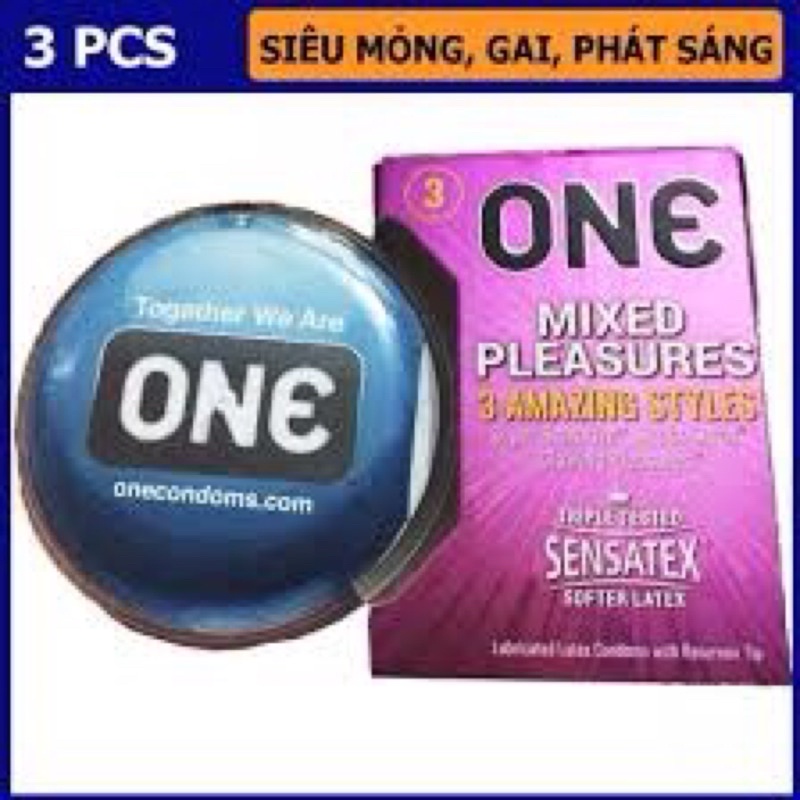 Bao cao su One của Mỹ hộp màu tím 3 cái