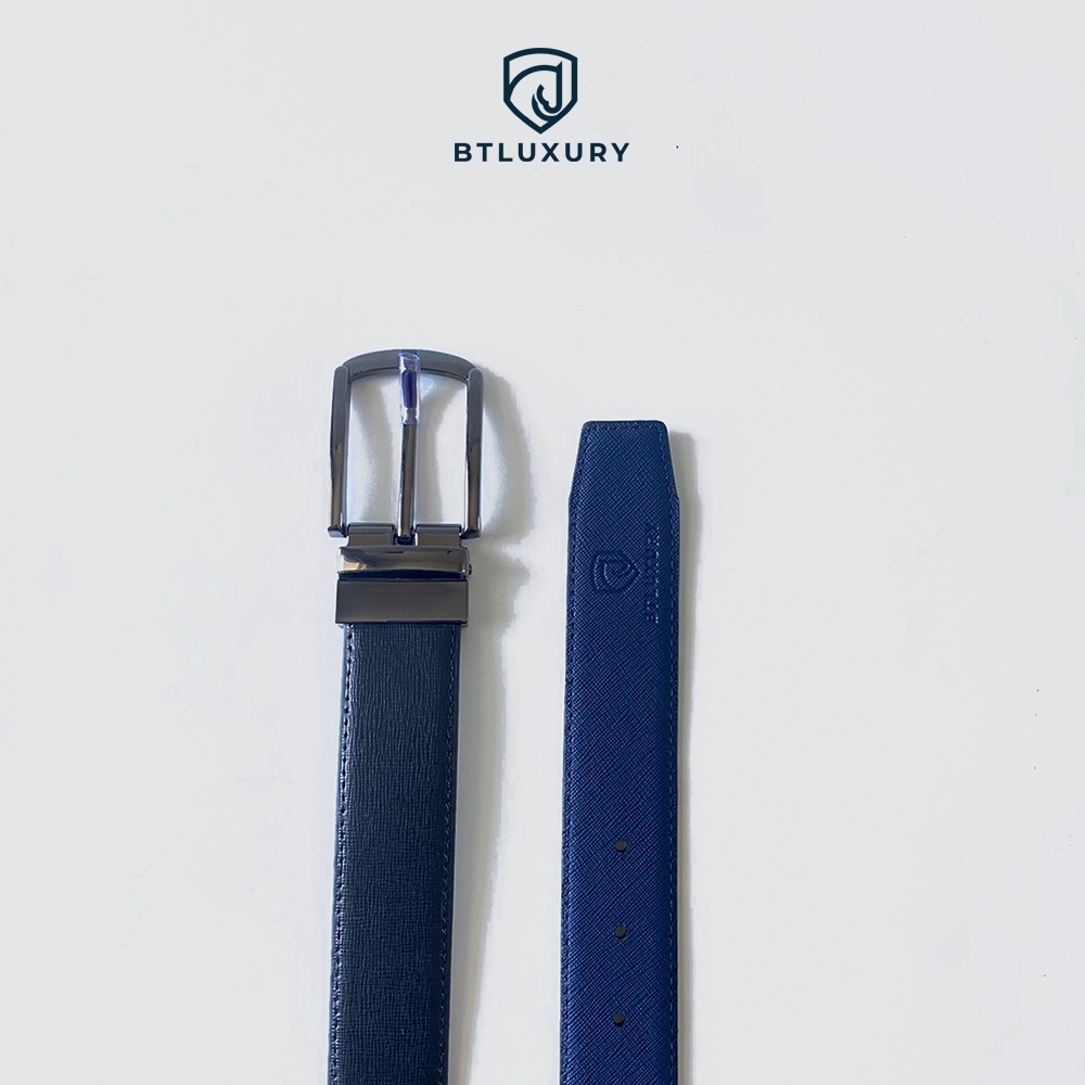 Thắt Lưng Da MERCURY mặt xoay chiều, mặt khóa nguyên khối sơn tĩnh điện, dây saffiano cao cấp Thương Hiệu BTLUXURY