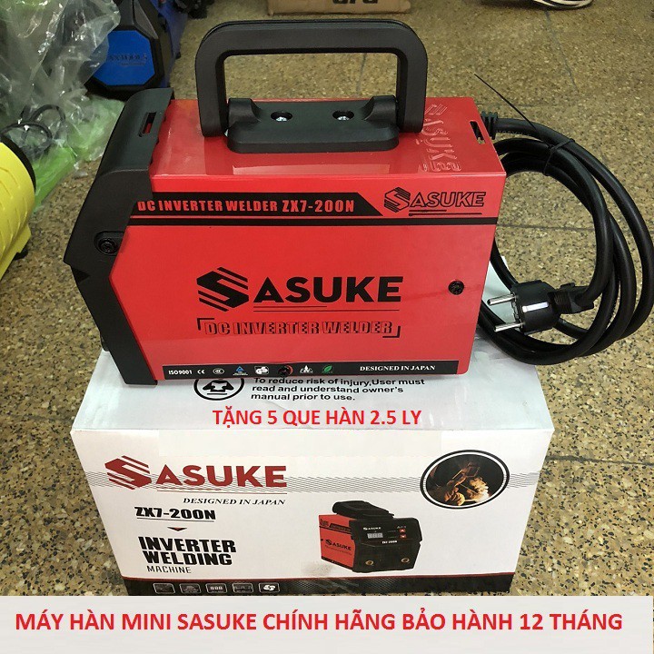 Máy hàn điện tử mini inverter Sasuke mã ZX7-200N ( Đầy đủ phụ kiện, dây hàn, dây mass, mặt nạ)