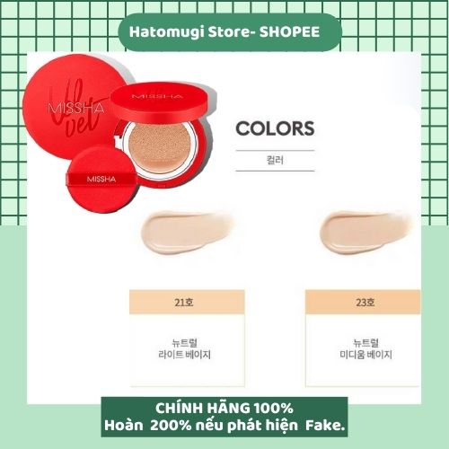 Phấn cushion / Phấn Nước Missha Velvet Finish Cushion