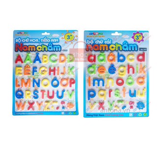 Bé Học-Bộ 2 Vỉ Chữ Cái Hoa Tiếng Anh và Chữ Cái Thường Nam Châm Cho Bé