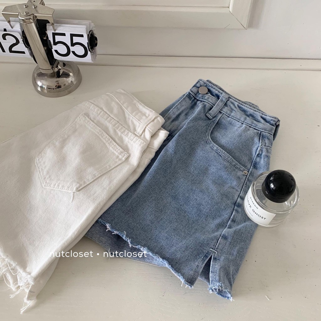 Quần short jeans xẻ bên _ Q0052